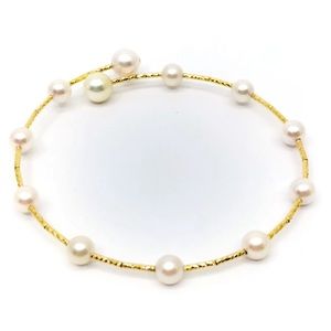 NEW Akoya Pearls 18K Yellow Gold Bracelet